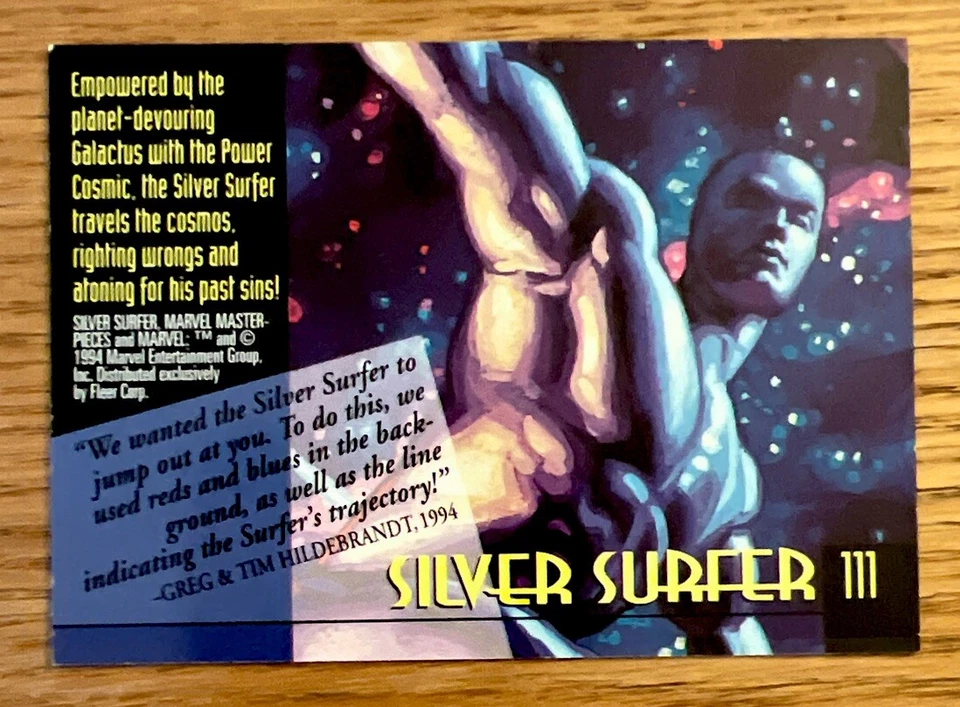 1994 Fleer Marvel Masterpieces Trading Card #111 Silver Surfer Mint FANTASTIC 4 - Image 2 of 2