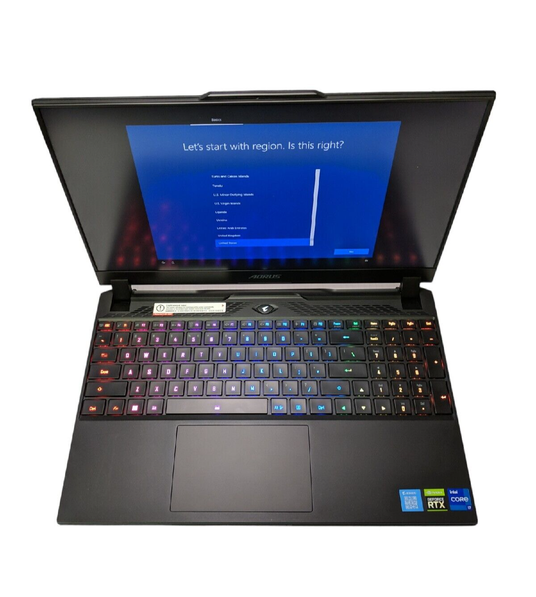 GIGABYTE AORUS 15 (1TB HDD, Intel Core i7 12th