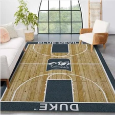 College Home Court Duke Basketball Team Logo Area Rug Bedroom Rug Christmas Gift