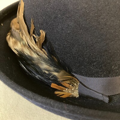 Vintage Blue Hat Geo W. Bollman & Co. Doeskin Felt 100% Wool  display picture 3