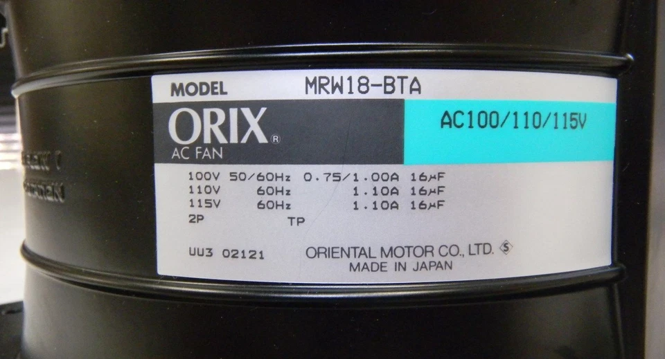 Вентилятор переменного тока Oriental Motor Orix MRW18-BTA с осевым потоком, 100/110/115 В переменного тока, 180 мм, б/у - Изображение 2 из 4