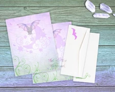 Pastel Bat Writing Paper Stationery | 24 Sheets - Lined and Unlined