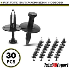 30Pcs Black Splash Shield & Fascia Retainer Fastener for Ford GM 6.35mm Nylon