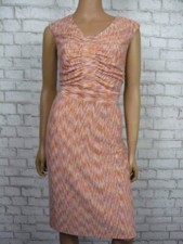 $139 Alex Marie Orange Multi Knit Ruched Sweater Sheath Dress 6 NEW A758