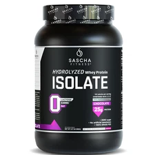 Sascha Fitness Hydrolyzed Whey Protein Isolate CHOCOLATE Flavor 2 Pounds