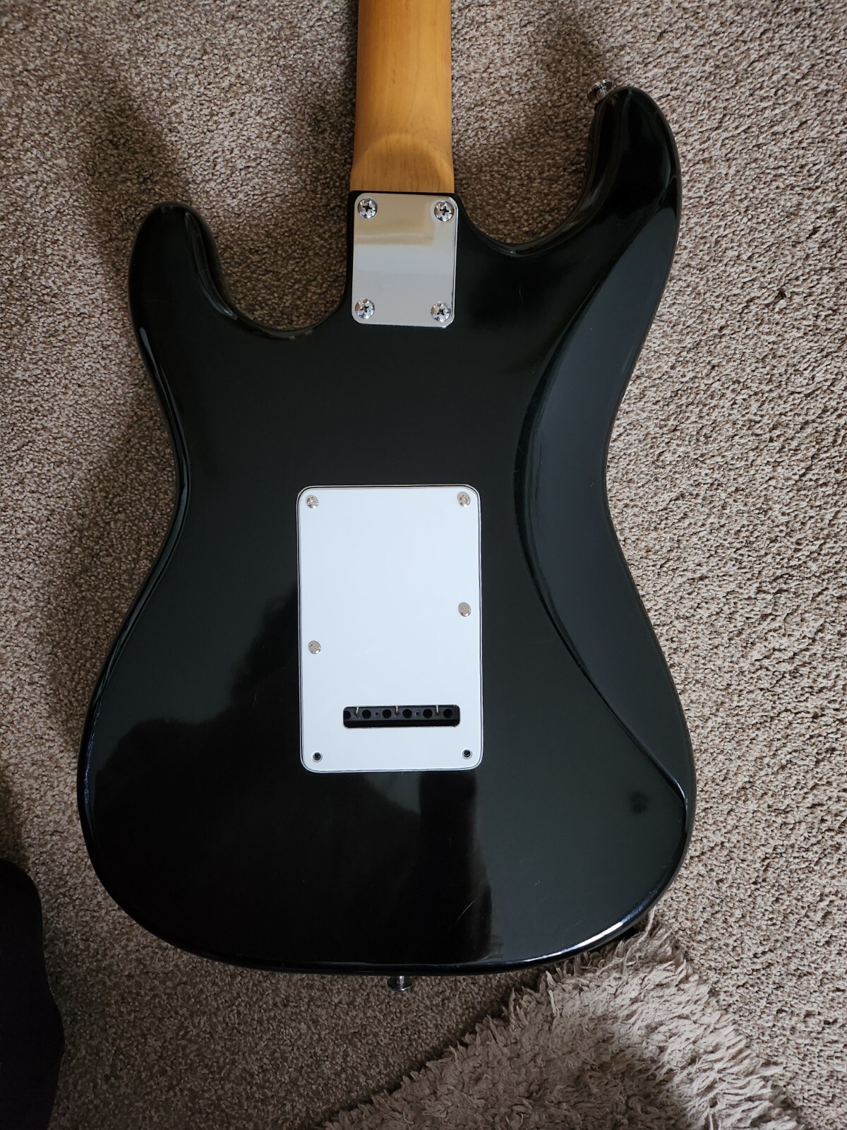 encore electric guitar new scratchplate and dials, broken tremolo bar