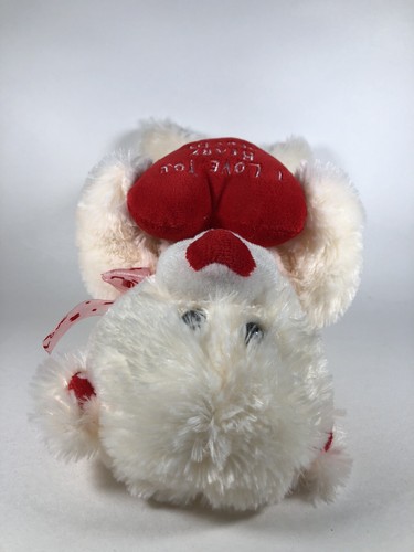 Sound N Light Animatronics Plush White Bear Heart Love You Beary Much Valentines - Picture 7 of 11