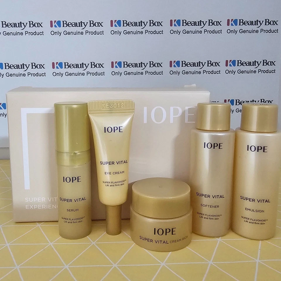 Kit de 5 artículos IOPE Super Vital x 2 juegos suavizante emulsión suero crema crema para ojos Foto 2 de 4