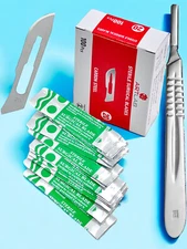 Carbon Steel Scalpel Blades Series 20 + Scalpel Handle #4 - Dissection Blades