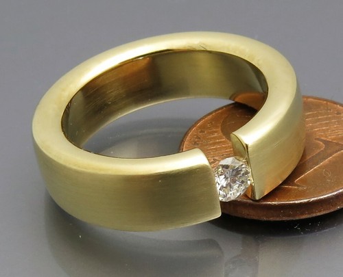DISEÑO MADURO - ANILLO TENSOR BRILLANTE G/VVSI PRECIOSO - ORO 585 - Imagen 6 de 8