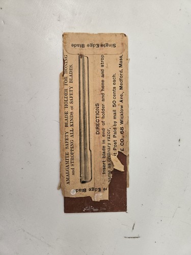 VINTAGE AMALGAMITE FLEXIBLE HONE KNIFE BLADE SHARPENER WITH PAPER PACKAGING 7 IN - Picture 4 of 5