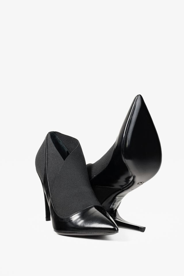 Christian Dior Black Leather Elastic Wrap Pointed Toe