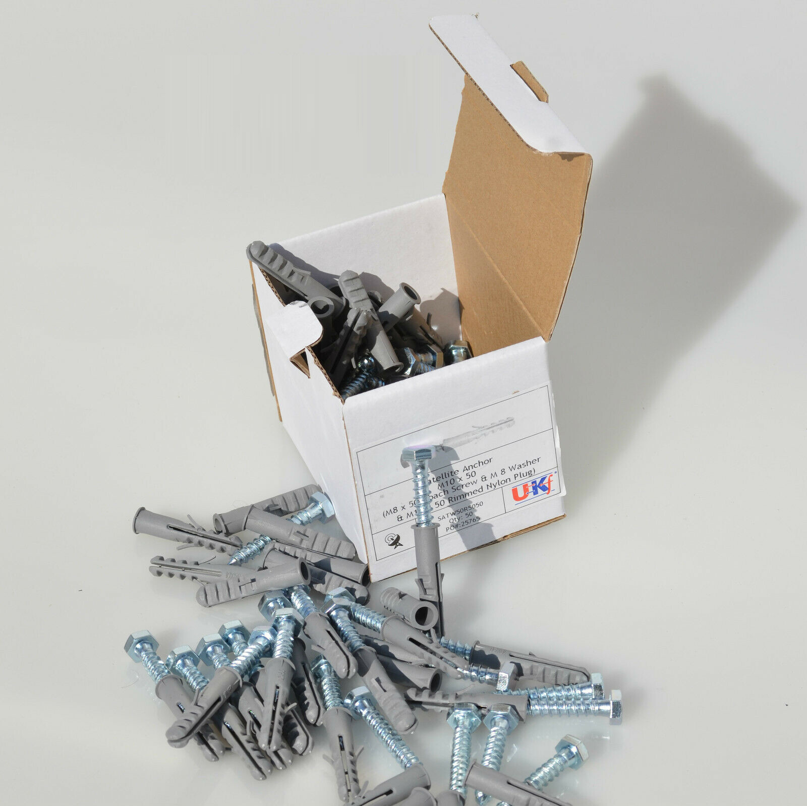 50X COACH BOLTS AND RAW PLUGS FOR SKY DISH / LCD / PLASMA / AERIAL WALL