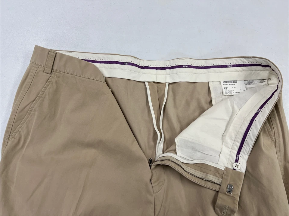 ВЕСНА/ЛЕТО большой и высокий Hiltl мужской бежевый хлопок смесь Chino брюки 44 X 29 $258 - Изображение 2 из 4