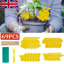 69Pack Fruit Fly Traps Yellow Fungus Gnat Killer, Double-sided Sticky Fruit Fly
