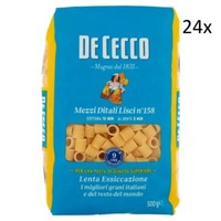 24X De Cecco Pasta Mezzi Ditali Lisci N°158 Nudeln 100% Italienisch 500G