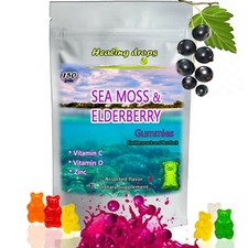 Musgo de mar irlandés gomitas de saúco vitamina C + zinc - gomitas de musgo de mar desintoxicación ceto