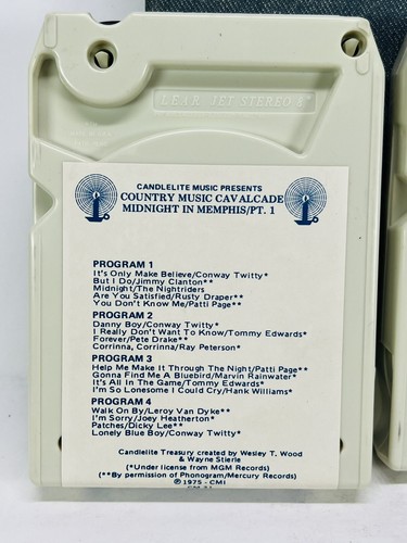 Country Music Cavalcade (2) 8 Track Tapes Midnight In Memphis 1976 CBS - Picture 3 of 9