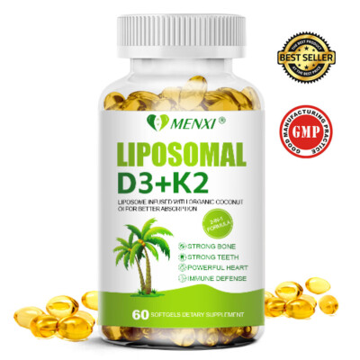 Liposomal D3 5000IU+K2 100mcg Capsules with Vitamin D Supplement 60/120 Softgels