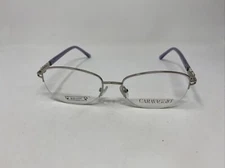 CARAVAGGIO C138 Silver Purple 54/17/140 HALF RIMLESS EYEGLASSES &981