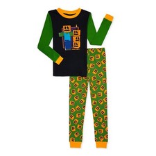 Minecraft Youth Boys 2pc Long Sleeve Top  Pants Lounge Sleepwear Pajama Set: 4