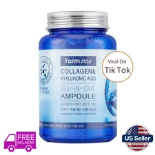 FARMSTAY Collagen & Hyaluronic Acid All in one Ampoule - Korean Skin Care 250ml