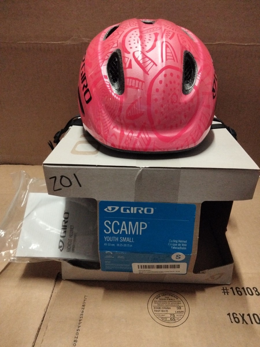 giro youth small scamp bicycle helmet bright pink pearl bike