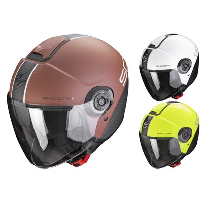 Scorpion Open Face Helmet EXO-City II 2 Carbo Motorcycle Helmet Urban Scooter with Visor