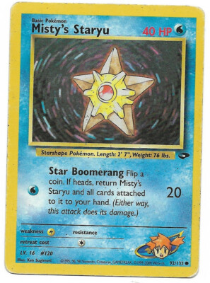 Misty's Staryu 92/132 Gym Challenge Lightly Used Pokemon Card | eBay