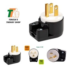 10PACK 90 Degree Canada Male Plug Nema 5-15P 3-Prong Angle DIY Plug, 15A 12...