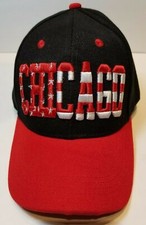 CHICAGO BULLS RED BLACK WHITE CUSTOM EMBROIDERED SNAPBACK TRUCKER HAT