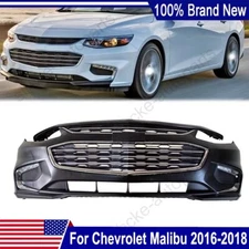 Front Bumper Cover Kit w/Fog light Trim For 2016 2017 2018 Chevrolet Malibu