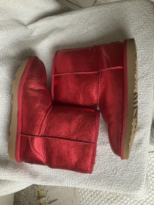 Ugg Metallic Red classic Short Boots , Women s Size5