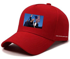 Red Unisex Baseball Cap Hat Fight Fight Graph...