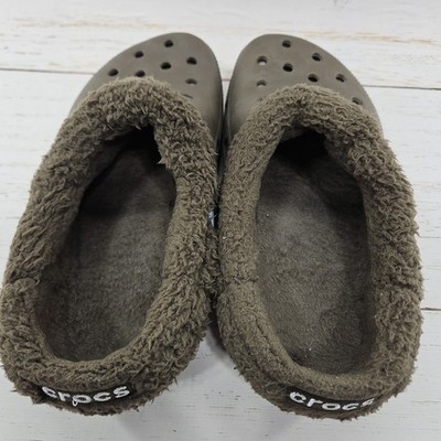 Crocs Mammoth Lined Clogs Womens 9 Mens 7 Brown Slip On  display picture 1