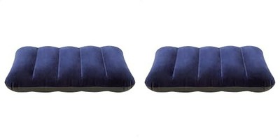 Intex Downy Luftkissen 43x28x9cm - Weiches Reisekissen Aufblasbar, Blau