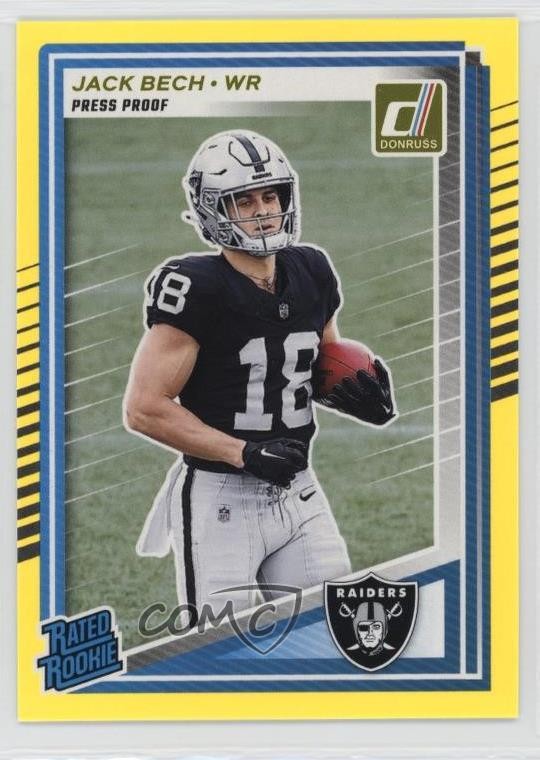 2025 Panini Donruss Rated Rookie Press Proof Yellow Jack Bech #320 1gj7