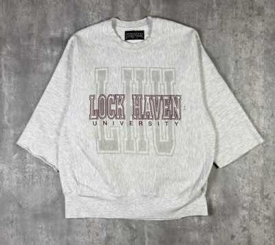 Vintage 90s Lock Haven University Sweatshirt Crewneck Mens size L Reverse Weave
