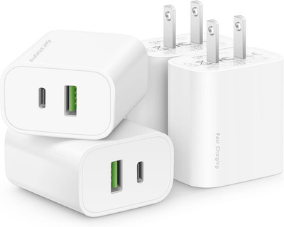 4 Pack USB C Charger Block,20W USB-C & USB-A Port Charger，For I Phone 17/16/15/1