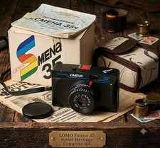 Vintage Soviet Film Camera Smena 35 LOMO Triplet 43 40mm f/4 Box Case Manual
