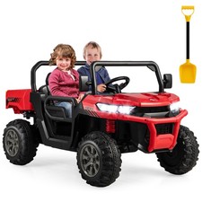 24V Kids Ride On Dump Truck 2-Seater Electric Truck w/ Remote Control Red