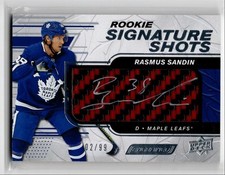 2019-20 Upper Deck Engrained Rookie Signature Shots Rasmus Sandin Rookie Auto