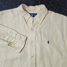 Polo Ralph Lauren Silk Linen Button Down Casual Beach Outdoor Preppy Mens Large