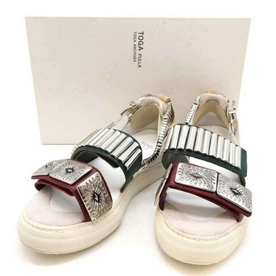 TOGA PULLA BEAMS Bespoke 19SS METAL SNEAKER SANDALS White 37 Used MESC-0