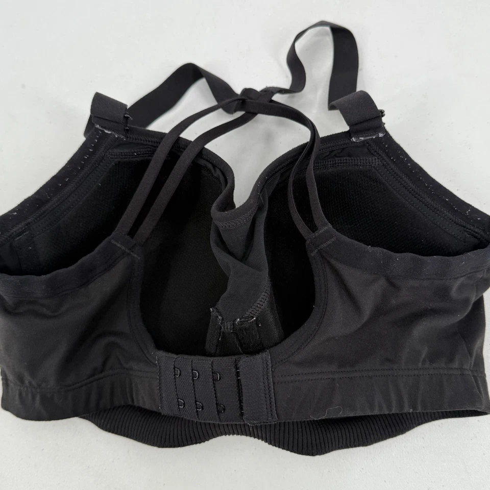 Victoria’s Secret VSX Sport Bra 34DD Black Padded Underwire Strappy Back - Image 2 of 4