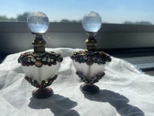 Vintage Perfume Bottles Ornate Glass Unique Lot Gorgeous ￼(3)