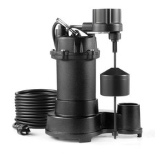 VEVOR Submersible Sewage Pump 1/3 HP Cast Iron Sewage/Effluent Pump 3000 GPH