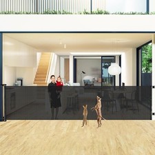 48" Tall x 180" Retractable Baby Pet Gate for Indoor/Outdoor Use, Black