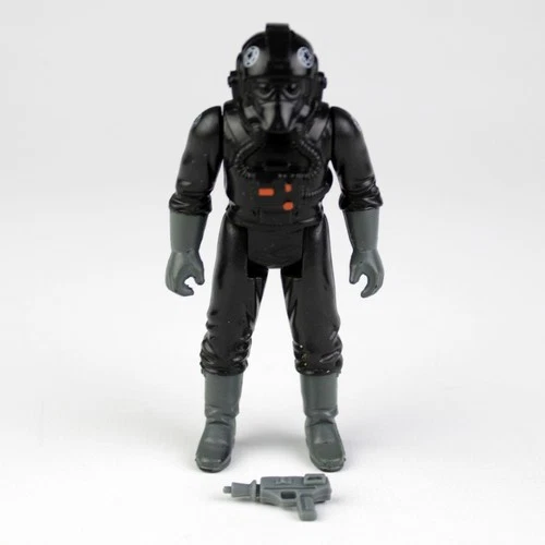 Star Wars TIE Fighter Pilot Complete, Original Vintage 1982 Figure Smile Blaster