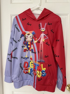 Kids (13) XL Pomni Jax Hooded Jacket Polyester Red/ Purple Unbranded